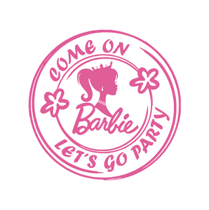 Come On Barbie Let's Go Party Ken Kids Girls Boys Pink Birthday Film Movie Sizes Reusable Stencil Modern 'BR6'