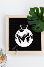 Mountain In Glass Jar Big & Small Sizes Colour Wall Sticker Travelling Climbing  'MT8'
