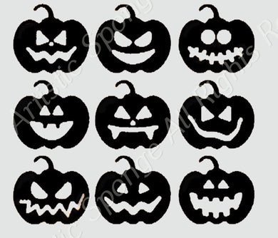 HALLOWEEN Funny Small Pumpkins Reusable Stencil Decoration Cards Various Sizes H7