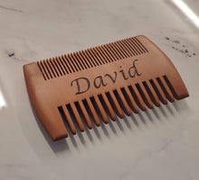 Peach Wood Double Comb Hair Beard Mustache Personalised Engraved Christmas Gift Present Keepsake