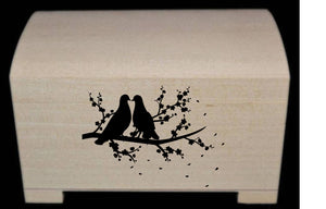 LOVE PIGEONS ON THE TREE BRANCH Sizes Reusable Stencil Shabby Chic Valentine's Romantic 'Bird106'
