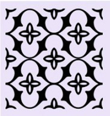 SQUARE BAROQUE PATTERN MOROCCAN Sizes Reusable Stencil Shabby Chic Romantic Style 'B14'