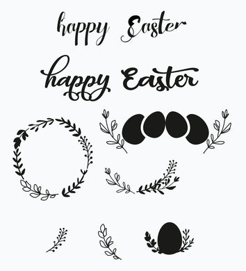 Happy Easter Egg Hunt Sizes Reusable Stencil Bunny Spring Palm Decoration 'E2'