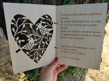 Occasional Wooden Card Invitation Custom Engraved Birthday Mothers Hearts Set K6