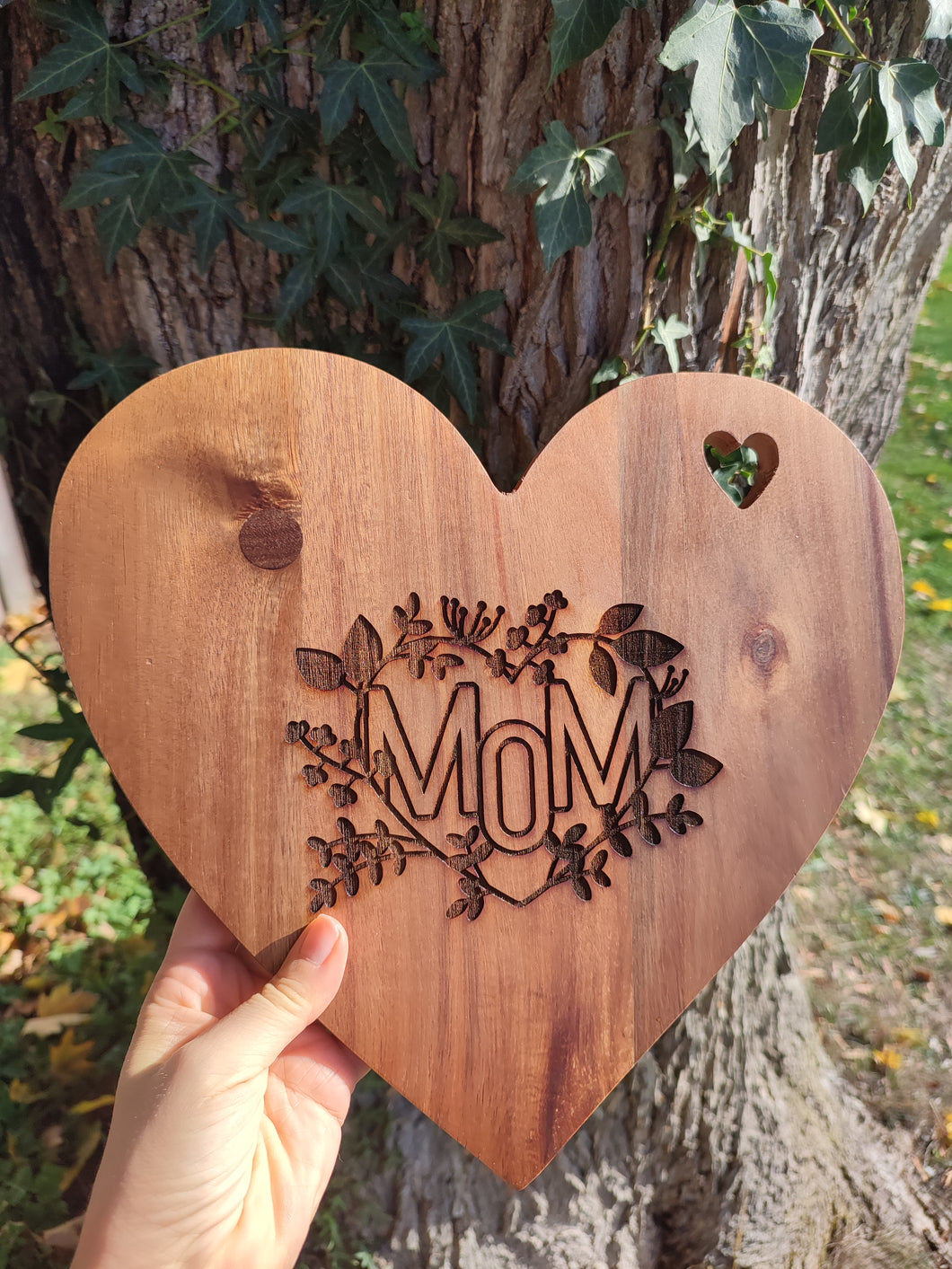 Mother's Day Mom Chopping Cutting Board Laser Engraved Personalised Snacks Cheese Board Acacia Wooden Wedding Christmas Gift