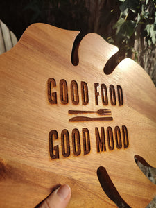 Good Food Good Mood Chopping Cutting Board Laser Engraved Personalised Snacks Cheese Board Acacia Wooden Wedding Christmas Gift