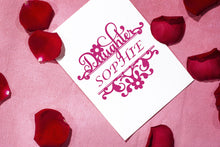 Personalised Daughter Name Stencil Bespoke Occasional Card Birthday Party C4