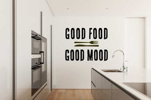 GOOD FOOD = GOOD MOOD QUOTE Big & Small Sizes Colour Wall Sticker Modern Style 'Q21'