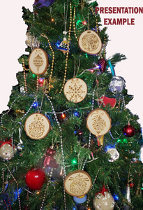 Deer Natural Wooden Rustic Christmas Tree Ball Bauble Engraved Gift Present Keepsake / DEE1