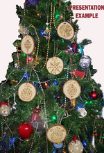 Snowflake Natural Wooden Rustic Christmas Ball Bauble Engraved Gift Present Keepsake/ Bal4