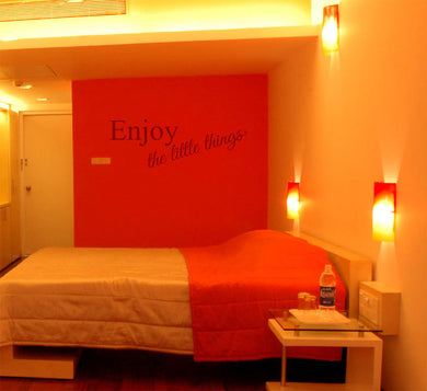 ,,ENJOY THE LITTLE THINGS'' QUOTE Big & Small Sizes Colour Wall Sticker Modern Style 'Q39'