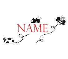 Ladybird Bee Personalised Stencil Child Kids Name Boy Girl Birthday Occasional Card Celebration Bespoke 'U17'