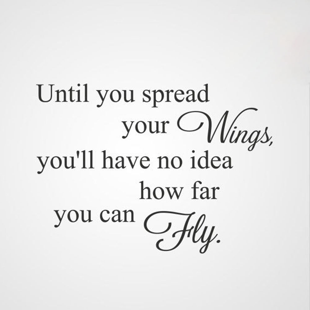 ,,UNTIL YOU SPREAD YOUR WINGS... '' QUOTE Sizes Reusable Stencil Modern Style 'Q59'