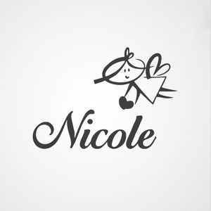 CUSTOM GIRL'S NAME Big Sizes Colour Wall Sticker Modern Kids room Bedroom 'NICOLE'