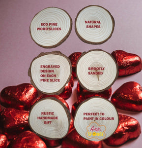 Rustic Wood Coasters Present Engraved Valentine's Birthday Mother Love Birds Tree Kid6