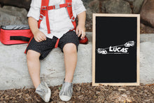 Racing Car Personalised Stencil Child Kids Name Boy Girl Birthday Occasional Card Celebration Bespoke 'U13'