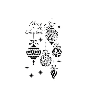 Merry Christmas Set of Baubles / Winter Cards Decoration Reusable Stencil Various Sizes / SNOW4