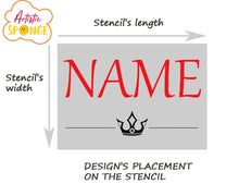 Crown Personalised Stencil Child Kids Name Boy Girl Birthday Occasional Card Celebration Bespoke 'U4'