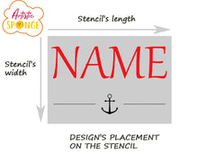 Anchor Personalised Stencil Child Kids Name Boy Girl Birthday Occasional Card Celebration Bespoke 'U5'