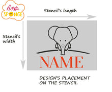 Elephant Personalised Stencil Child Kids Name Boy Girl Birthday Occasional Card Celebration Bespoke 'U8'