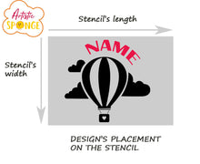 Balloon Personalised Stencil Child Kids Name Boy Girl Birthday Occasional Card Celebration Bespoke 'U1'