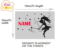 Fairy Dust Personalised Stencil Child Kids Name Boy Girl Birthday Occasional Card Celebration Bespoke 'U12'