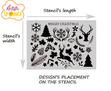 Merry Christmas Stencils Santa Claus Tree Baubles Candy Cane Set Medium 3 x A5 + 3 x A4 + 1xA5 & 1xA4 FREE Reusable Mylar 25% OFF 'X2B'