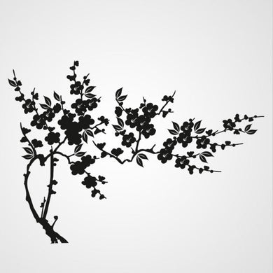 BRANCH & FLOWERS AND SPIKES Big & Small Sizes Colour Wall Sticker Tree Floral Modern Style 'J36'