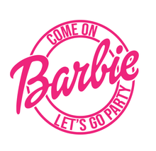 Come On Barbie Let's Go Party Ken Kids Girls Boys Pink Birthday Film Movie Sizes Reusable Stencil Modern 'BR2'