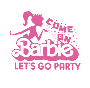 Come On Barbie Let's Go Party Ken Kids Girls Boys Pink Birthday Film Movie Sizes Reusable Stencil Modern Magic Kiss  'BR8'
