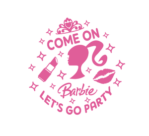 Come On Barbie Let's Go Party Lipstick Ken Kids Girls Boys Pink Birthday Film Movie Sizes Reusable Stencil Modern 'BR9'