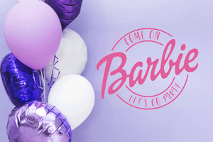 Come On Barbie Let's Go Party Happy Birthday Ken Kids Girls Boys Pink Birthday Film Movie Sizes Reusable Stencil Modern 'BR21'