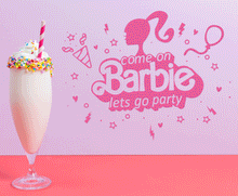 Come On Barbie Let's Go Party Birthday Ken Kids Girls Boys Pink Film Movie Sizes Reusable Stencil Modern Head  'BR1'