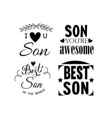 Best Son Awesome Birthday Party I Love You Boy Guy Man Reusable Stencil VARIOUS SIZES STENCIL