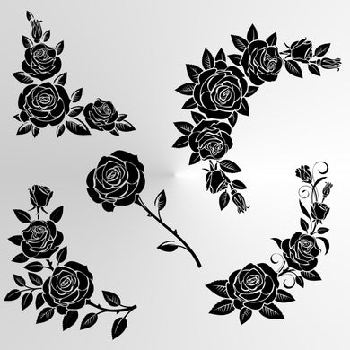 SET OF ROSES Sizes Reusable Stencil Decor Craft Art Shabby Chic Valentine's Day 'Rose7'