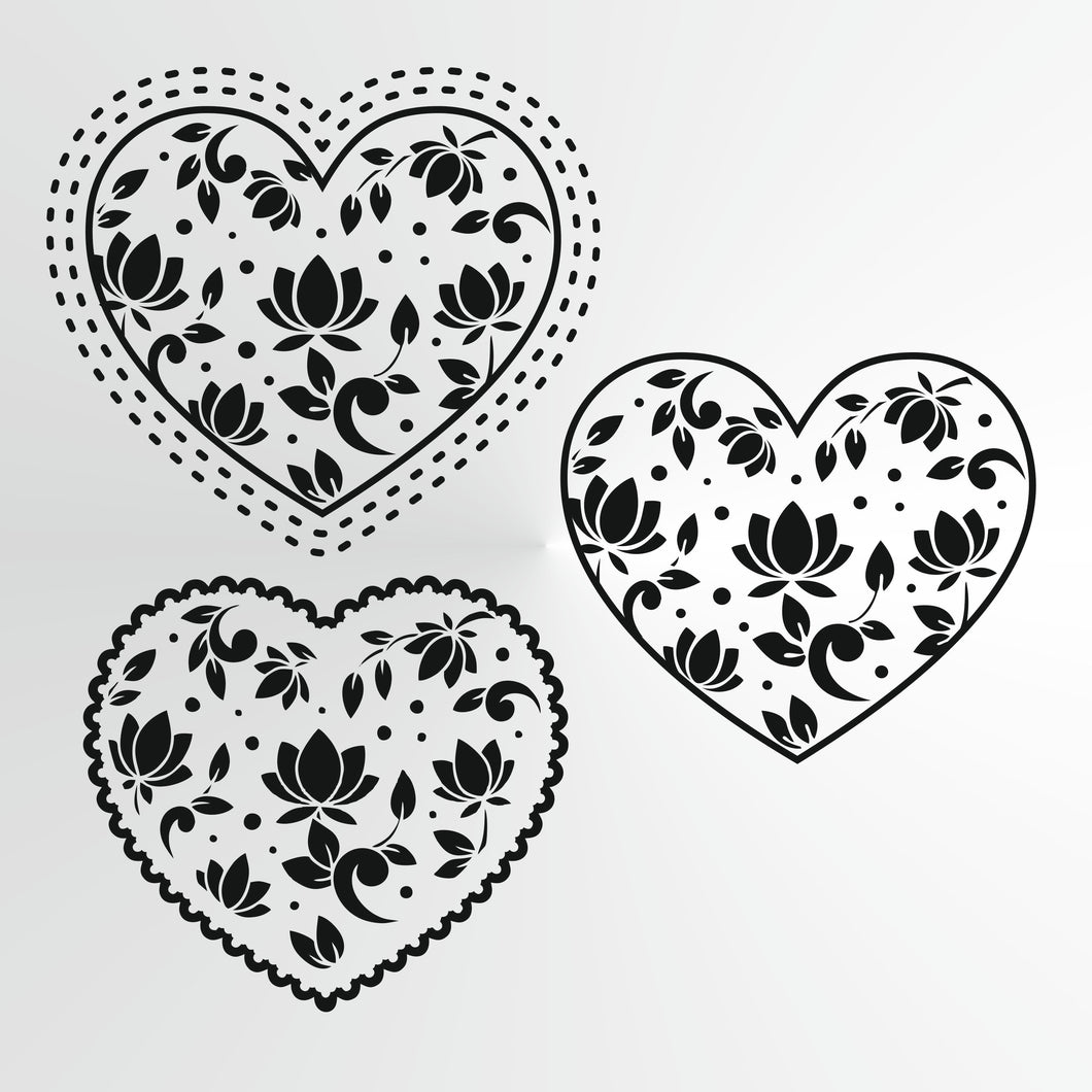 Set Of Hearts Sizes Reusable Stencil Wedding Love Valentine's Day Love Deco25