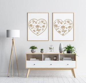 SET OF HEARTS Big & Small Sizes Colour Wall Sticker Wedding Love Valentine's Day / Deco25