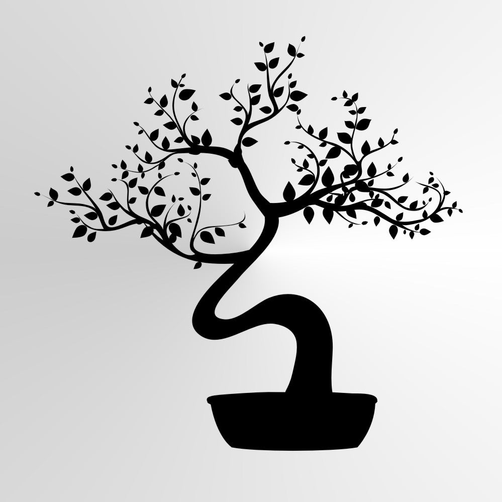 TREE WITH LEAVES PLANT POT Sizes Reusable Stencil Animal Modern Contemporary Style 'Tree70'
