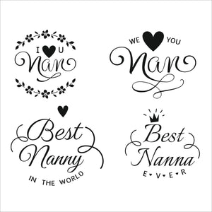 Grandmother Wall Sticker VARIOUS SIZES Colour Love you, Best, Forever Grandma Nanny Nana "Nan"