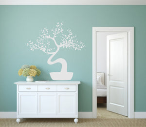 TREE WITH LEAVES PLANT POT Big & Small Sizes Colour Wall Sticker Animal Modern Contemporary Style 'Tree70'