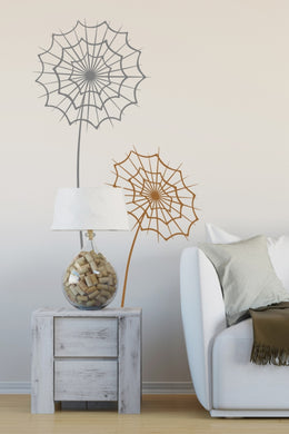 SPIDER WEB FLOWERS DANDELIONS  Big & Small Sizes Colour Wall Sticker Shabby Chic 'Flora21'