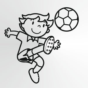 Football Playing Boy Big & Small Sizes Colour Wall Sticker Sport Children Fun Kids Room 'Kids164'