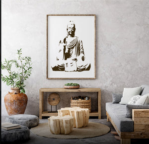 SITTING BUDDHA Sizes Reusable Stencil Oriental Exotic Travel Modern Style 'N90'