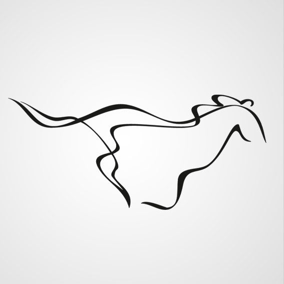 RUNNING HORSE ARTISTIC SKETCH Big & Small Sizes Colour Wall Sticker Animal Romantic Style 'Animal8'