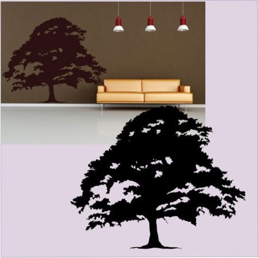 SINGLE WIDE TREE  Big & Small Sizes Colour Wall Sticker Modern Floral Shabby Chic Style 'Tree28'