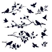 SET OF BIRDS Big & Small Sizes Colour Wall Sticker Shabby Chic Romantic Style 'Bird2'