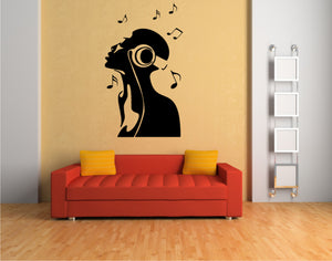 DJ HEAD MUSIC Big & Small Sizes Colour Wall Sticker Modern Oriental Romantic Style 'K5'