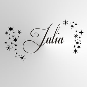 CUSTOM GIRL'S NAME Big Sizes Colour Wall Sticker Modern Kids room Bedroom 'JULIA'
