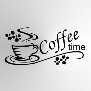 KITCHEN FRESH COFFEE, 'COFFEE TIME' QUOTE Sizes Reusable Stencil Modern Style 'Cafe7'