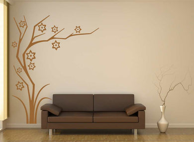 EDGY FLOWERS CORNER ORNAMENT Big & Small Sizes Colour Wall Sticker Shabby Chic Romantic Style 'J68'